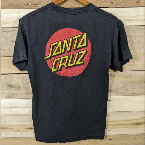 Vintage Santa Cruz Skateboards Men T-Shirt Black Logo Graphic T - Picture 3 of 6